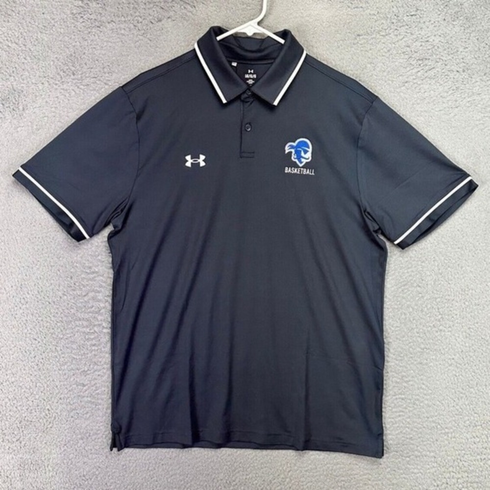 Under Armour Shirt Mens Large Grey Loose Senton Hall Pirates Polo Golf Rugby NEW